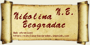 Nikolina Beogradac vizit kartica